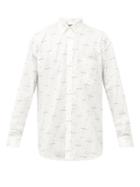 Mens Rtw Balenciaga - Logo-print Cotton-poplin Shirt - Mens - White Black