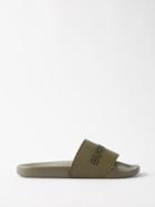 Burberry - Logo-debossed Rubber Slides - Mens - Green