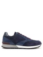 Matchesfashion.com John Lobb - Foundry Leather And Suede Trainers - Mens - Navy
