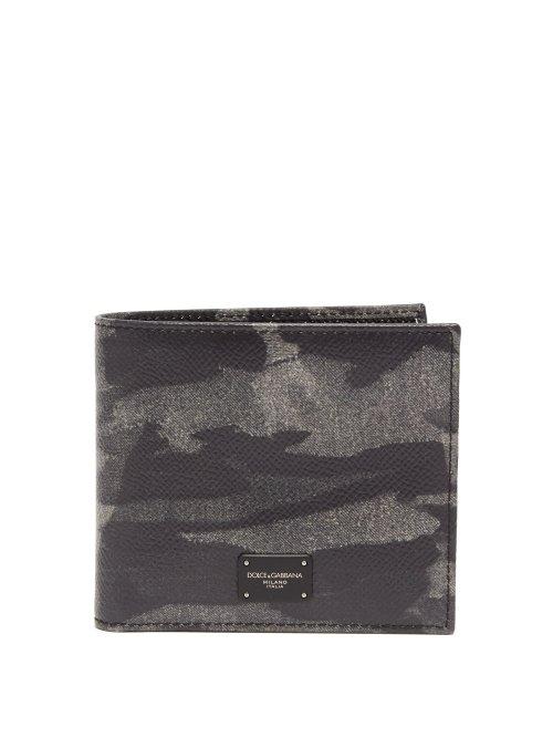 Matchesfashion.com Dolce & Gabbana - Camouflage Print Bi Fold Leather Wallet - Mens - Multi