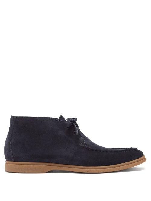 Matchesfashion.com Brunello Cucinelli - Suede Desert Boots - Mens - Navy