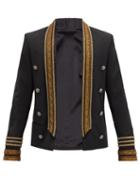 Matchesfashion.com Balmain - Embroidered Wool-twill Jacket - Mens - Black