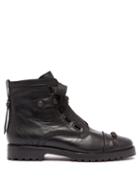 Matchesfashion.com Rue St. - Santiago Ribbon Leather Boots - Womens - Black
