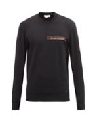 Matchesfashion.com Alexander Mcqueen - Logo-tape Loopback Cotton-jersey Sweatshirt - Mens - Black