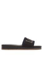 Matchesfashion.com Loewe Paula's Ibiza - Logo-embroidered Canvas Slides - Mens - Black Multi