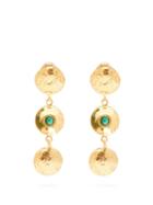 Matchesfashion.com Sylvia Toledano - Malachite Disc Charm Drop Earrings - Womens - Green