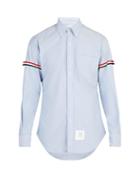 Matchesfashion.com Thom Browne - Button Down Collar Cotton Shirt - Mens - Light Blue