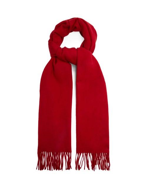 Matchesfashion.com Raey - Fringed Wool-blend Scarf - Womens - Red