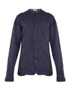 Matchesfashion.com Tomas Maier - Cotton And Silk Blend Shirt - Mens - Navy