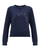 Matchesfashion.com The Upside - Bronte Logo-print Cotton-jersey Sweatshirt - Womens - Dark Navy