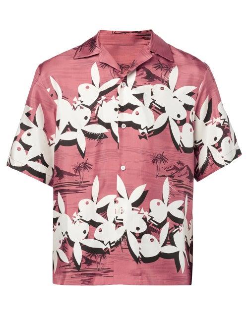Amiri - X Playboy Printed Twill Shirt - Mens - Red