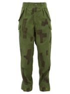 Matchesfashion.com Myar - Camouflage Print Cotton Trousers - Womens - Green