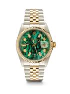 Jacquie Aiche - Vintage Rolex Datejust Diamond & 18kt Gold Watch - Womens - Green Multi