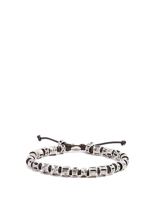 Matchesfashion.com M Cohen - Sterling Silver Bone Bracelet - Mens - Silver Black