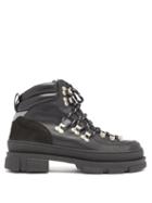 Matchesfashion.com Ganni - Suede-panel Leather Hiking Boots - Womens - Black