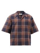 Le17septembre Homme - Merida Check Cotton-blend Seersucker Shirt - Mens - Brown