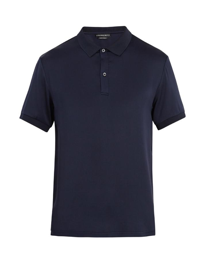 Alexander Mcqueen Silk-satin Polo Shirt