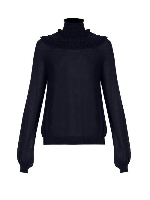 Chloé Gathered Semi-sheer Sweater