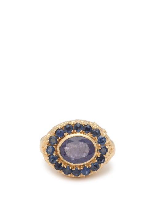 Matchesfashion.com Jade Jagger - Skull Sapphire, Tanzanite & 18kt Gold Ring - Womens - Blue