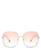 Matchesfashion.com Chlo - Gradated-lens Metal Sunglasses - Womens - Blue