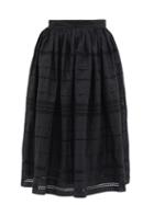 Matchesfashion.com Redvalentino - Sangallo-embroidered Cotton-poplin Skirt - Womens - Black