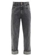 Matchesfashion.com Brunello Cucinelli - The Skater Straight-leg Jeans - Womens - Dark Grey