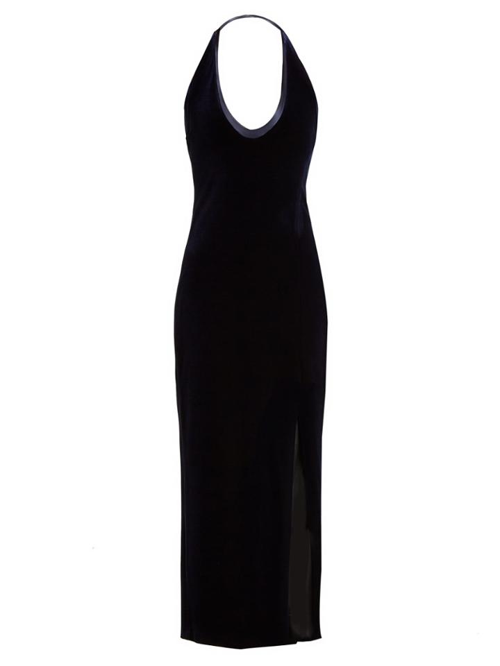 Galvan Ellipse Scoop-neck Velvet Dress