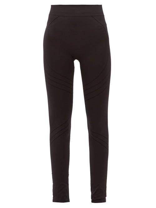Matchesfashion.com Prism - Nurturing Mesh Stripe Technical Leggings - Womens - Black
