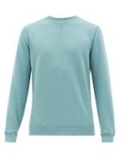 Matchesfashion.com Sunspel - Crew Neck Loop Back Cotton Sweatshirt - Mens - Blue