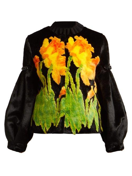 Matchesfashion.com Shrimps - Daffodil Faux Fur Jacket - Womens - Black Multi