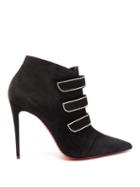 Matchesfashion.com Christian Louboutin - Triniboot Crystal Embellished Suede Boots - Womens - Black