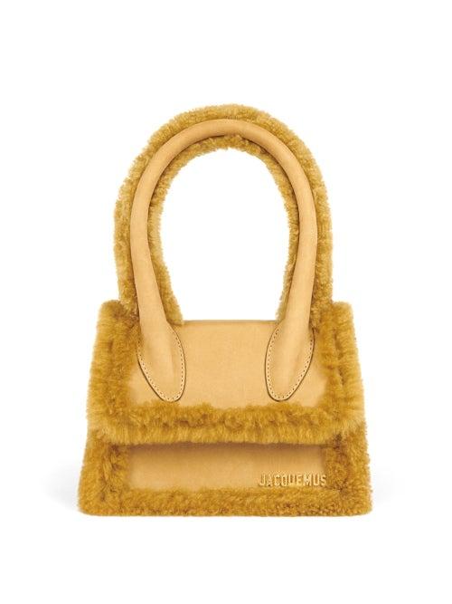 Jacquemus - Chiquito Faux-shearling And Suede Cross-body Bag - Womens - Khaki