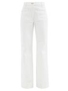 Ladies Rtw Victoria Beckham - Alina High-rise Flared Jeans - Womens - White