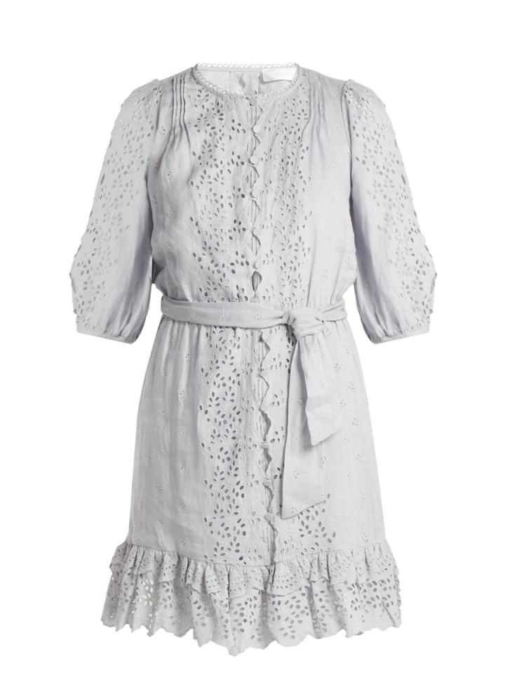 Zimmermann Iris Scallop-lace Linen Dress