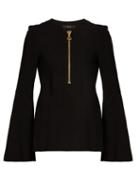 Matchesfashion.com Ellery - Minnelli Flared Sleeve Crepe Top - Womens - Black