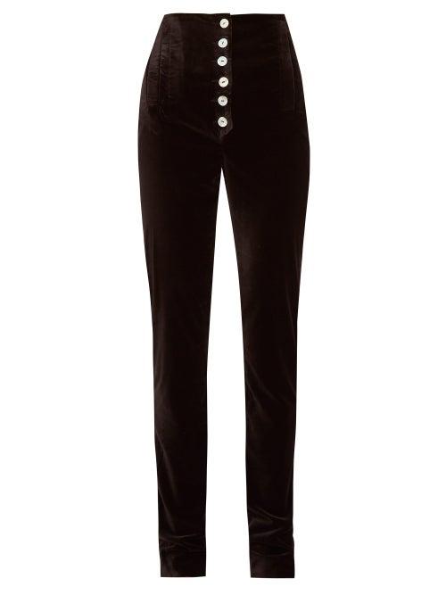 Matchesfashion.com Cheval Pampa - Palo High Rise Velvet Trousers - Womens - Black