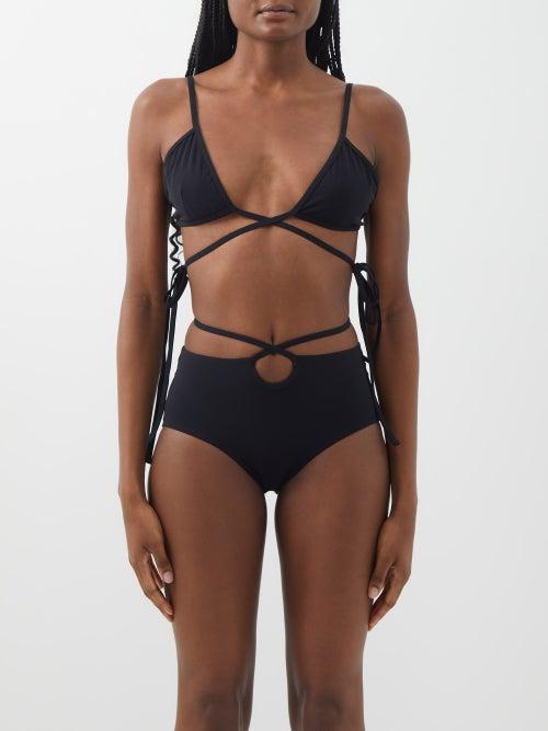 Christopher Esber - Wraparound Bikini Top - Womens - Black