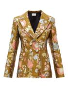 Matchesfashion.com Peter Pilotto - Double Breasted Floral Brocade Blazer - Womens - Green Multi
