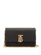 Matchesfashion.com Burberry - Carrie Tb Monogram Leather Cross Body Bag - Womens - Black