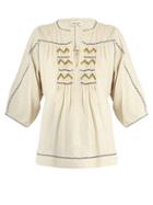 Masscob Talitha Embroidered Silk Top