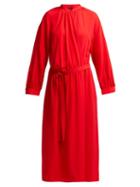 Matchesfashion.com Joseph - Nolan Silk Georgette Midi Dress - Womens - Red