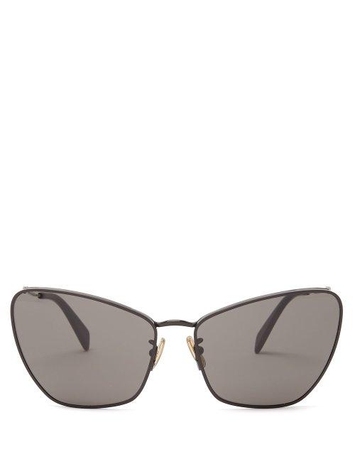 Matchesfashion.com Celine Eyewear - Butterfly Metal Sunglasses - Womens - Black