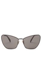 Matchesfashion.com Celine Eyewear - Butterfly Metal Sunglasses - Womens - Black