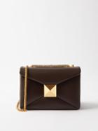 Valentino Garavani - One Stud Quilted-leather Shoulder Bag - Womens - Dark Brown