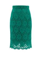 Matchesfashion.com Dolce & Gabbana - Floral Cotton Blend Guipure Lace Skirt - Womens - Green