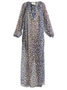 On The Island Animal-print Silk Kaftan