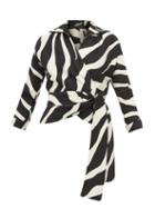 Matchesfashion.com Elzinga - Zebra Jacquard Wrapped Top - Womens - Black White