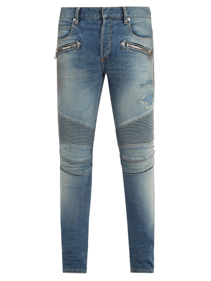 Balmain Mid-rise Skinny Biker Jeans