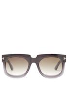 Matchesfashion.com Tom Ford Eyewear - T Monogram Square Acetate Sunglasses - Womens - Black Grey