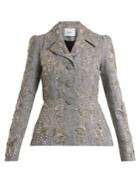 Erdem Galice Bead-embellished Checked Linen Jacket